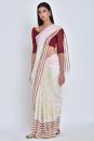 Multicolor Mihi Handpainted & Eco-printed Linen Sari