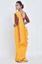 yellow genda i handwoven linen sari