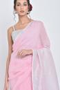 pink savni i handwoven pink linen sari