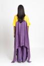 Purple and Yellow Colorblocked Asymmetrical Tunic Set