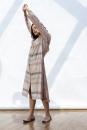 Modal and handwoven silk contrast stripes dress