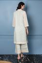 Ivory and Turquise  Handloom Chanderi Jacquard, Handloom Cotton kurta set