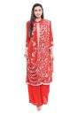 Red set printed with palazzos 