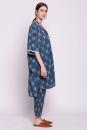 blue snowflake printed cotton cape with printed pants