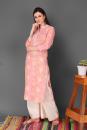 pink linen cotton kurta set