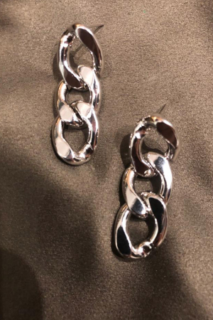 Silver chain Tiara earrings