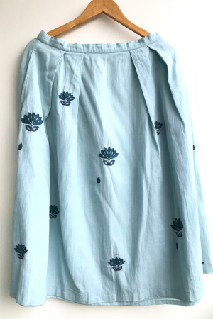 Blue  organic cotton  Chloe Skirt