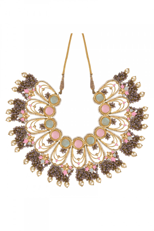 Gold Finish Floral Necklace