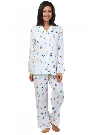 White Penguin Adult Pure-cotton Nightsuit
