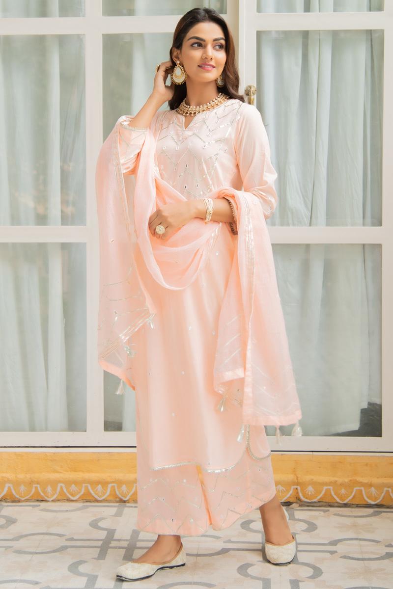 Noor Amaltas Peach Salwar Suit Set