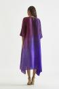 Deep purple Ombre hued Asymmetric Dress kurta with silk printed stole